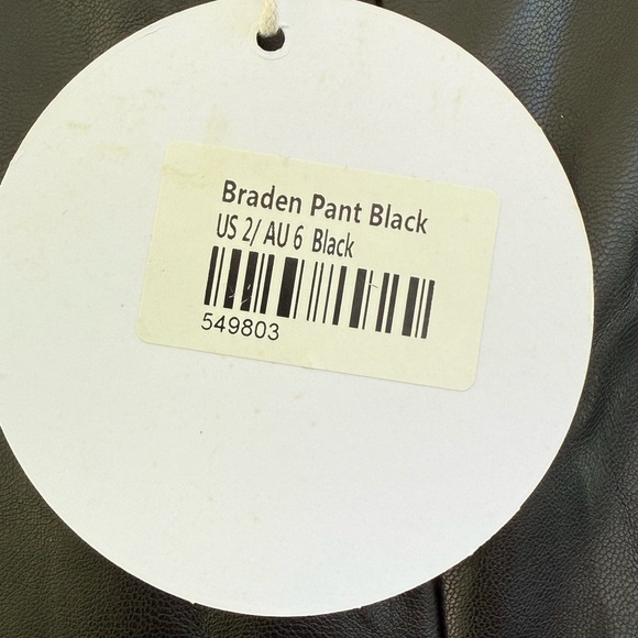 Princess Polly Faux Leather Flare Pants Black Size 2 NWT - Picture 8 of 8